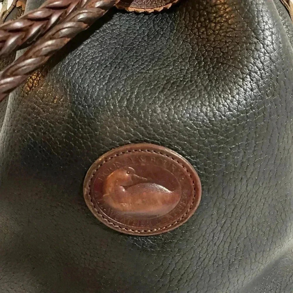 Dooney Bourke  vintage black brown leather bucket shoulder handbag - Picture 8 of 11
